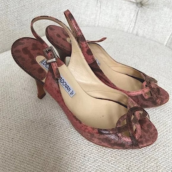 Snakeskin Heels Vintage Leather Pink Stilettos Italian Size 6 36 Luciano Padovan - Picture 2 of 12